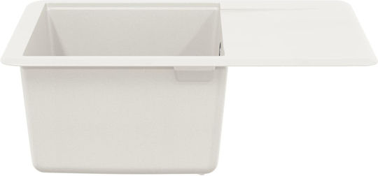 vidaXL Drop-In Spüle aus Verbundgranulat B56xT46cm Weiß