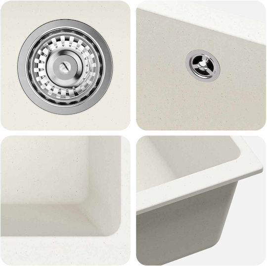 vidaXL 42028423 Ένθετος από Συνθετικό Γρανίτη Μ43xΠ46cm Λευκός vidaXL 42028423 Ένθετος από Συνθετικό Γρανίτη Μ43xΠ46cm Λευκός