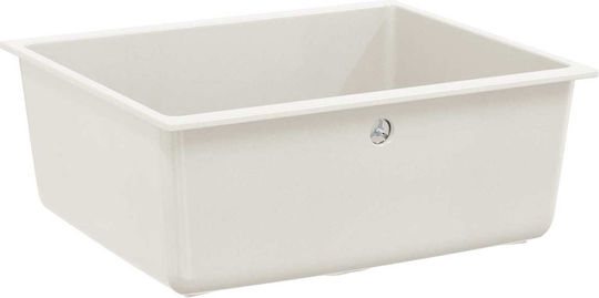vidaXL Drop-In Chiuvetă din Granit Sintetic L53xW46cm Alb