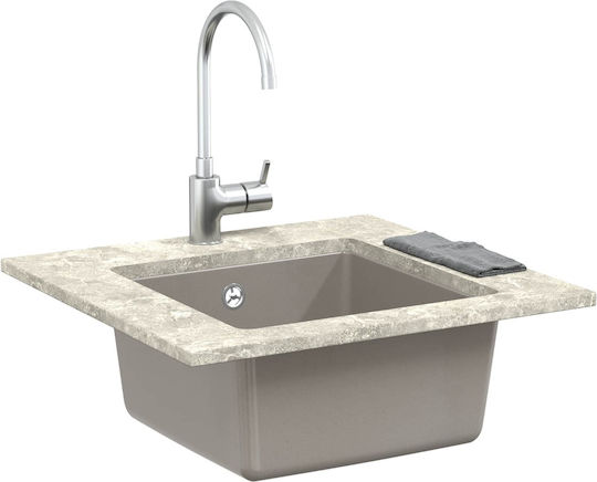 vidaXL Drop-In Sink Synthetic Granite W43xD46cm Gray