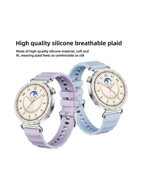 Monochrome Silicone Strap Huawei Watch GT 6 41mm GT 5 41mm GT 4 41mm Silver Buckle Grey