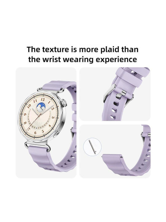 Monochrome Silicone Strap Huawei Watch GT 6 41mm GT 5 41mm GT 4 41mm Silver Buckle Blue