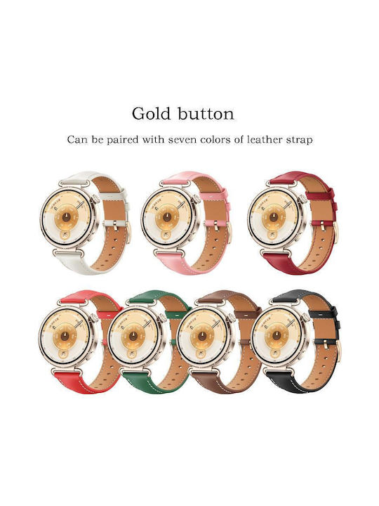 Soft Leather Watch Strap Silver Buckle Huawei Watch GT 6 41mm GT 5 41mm GT 4 41mm Black