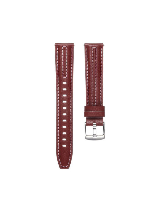 Silver Leather Bracelet Huawei Watch GT 6 41mm GT 5 41mm GT 4 41mm Red