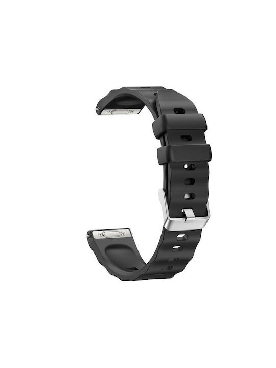 Silver Buckle Monochrome Silicone Strap Huawei Watch GT 6 41mm GT 5 41mm GT 4 41mm Black