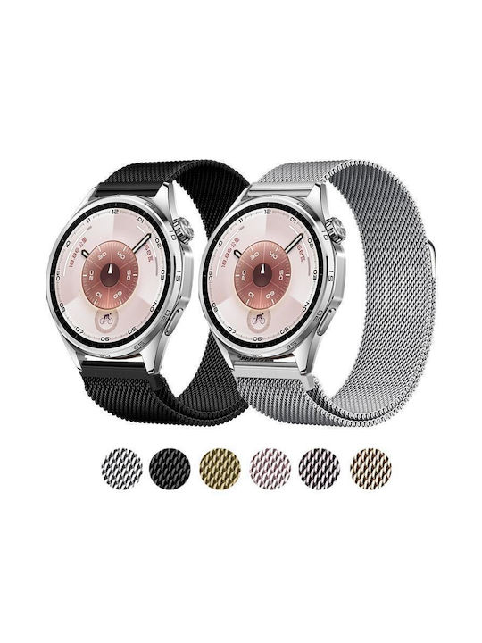 Milanese Magnetisches Tragbare Band Rostfreier Stahl Huawei Watch Gt 6 46mm Rose Gold Milanese Magnetisches Tragbare Band Rostfreier Stahl Huawei Watch Gt 6 46mm Rose Gold