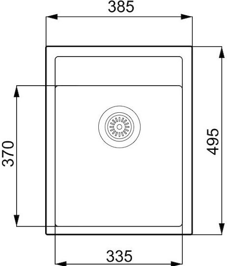 Unixton Leto38 Chiuvetă Bucătărie Drop-In Din Granit Lichid L39xLățime50cm Albă