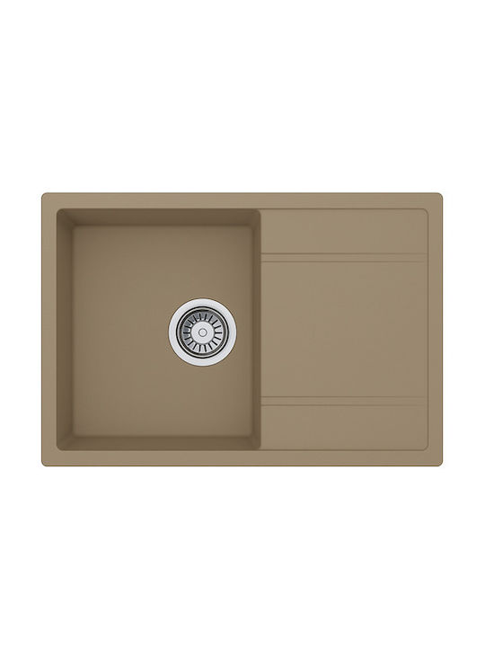 Unixton Drop-In Kitchen Sink from Liquid Granite 100x50cm Grey