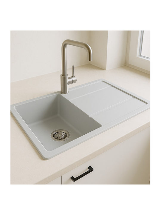 Unixton Drop-In Kitchen Sink from Liquid Granite 100x50cm Grey