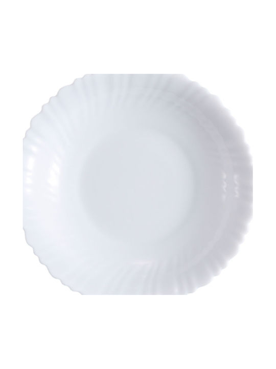 Ankor Πιάτο Βαθύ Γυάλινο Λευκό 21.5cm 8τμχ