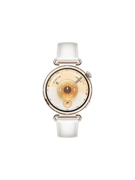 Сребриста Ключалка Оригинална Кожена Каишка Huawei Watch GT 6 41mm GT 5 41mm GT 4 41mm Червена
