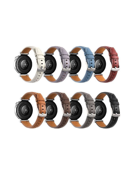 Сребриста Кожена Каишка Huawei Watch GT 6 41mm GT 5 41mm GT 4 41mm Лилава