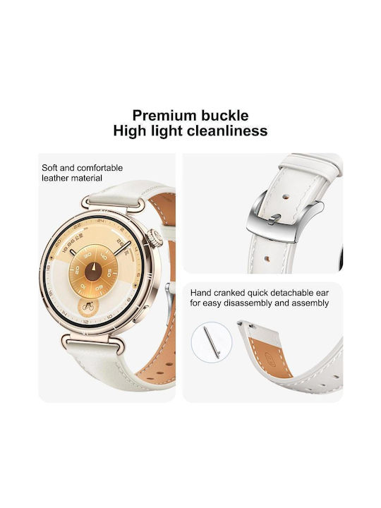 Soft Leather Watch Strap Gold Buckle Huawei Watch Gt 6 41mm Gt 5 41mm Gt 4 41mm Black