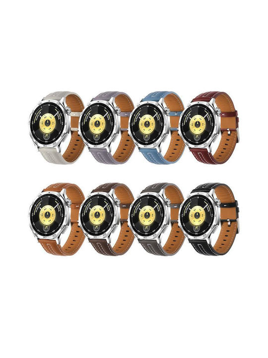 Ασημί Δερμάτινο Μπρασελέ Huawei Watch Gt 6 46mm Κόκκινο