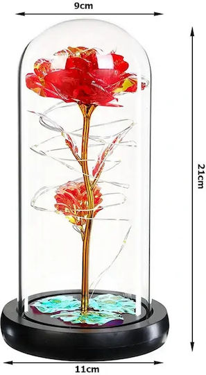 All Saints Rose Glass Dome RGB Led Lighting 21cm Iridescent