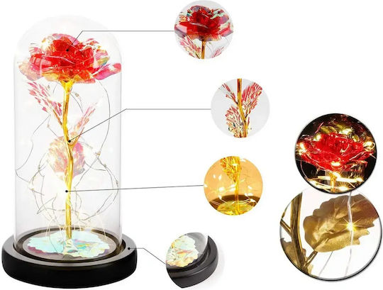 All Saints Rose Glass Dome RGB Led Lighting 21cm Iridescent
