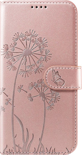 Zanaé Brieftasche Hülle iPhone 12 12 Pro Premium Design Blumen Schmetterling Rose Gold