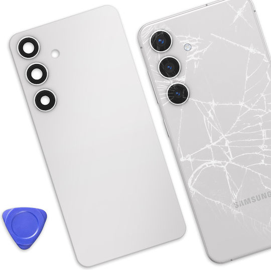 Clappio Ersatzabdeckung Für Galaxy S24 Integrierter Kleber Silber