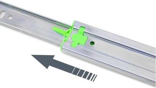 Finetto Telescopic Drawer Guide with Brake Ball Bearing Nickel 35kg 250mm