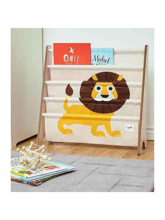 Kids Wooden Bookcase Yellow 25.4x25.4x61cm