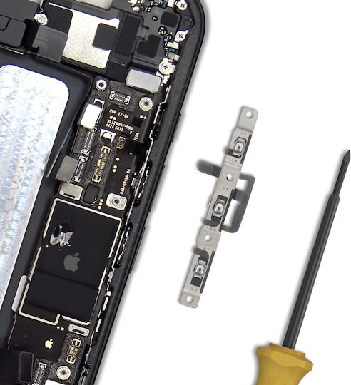 Clappio Compatible Replacement Volume Button Flex Cable Iphone 16th Grey