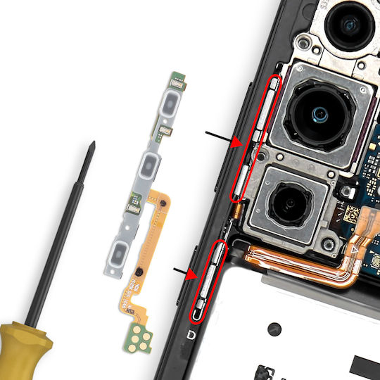 Samsung Original Power Volume Button Flex Cable Galaxy S25 Repair Part Grey
