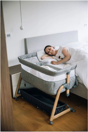 FreeOn Cradle with Mattress and Wheels Gray