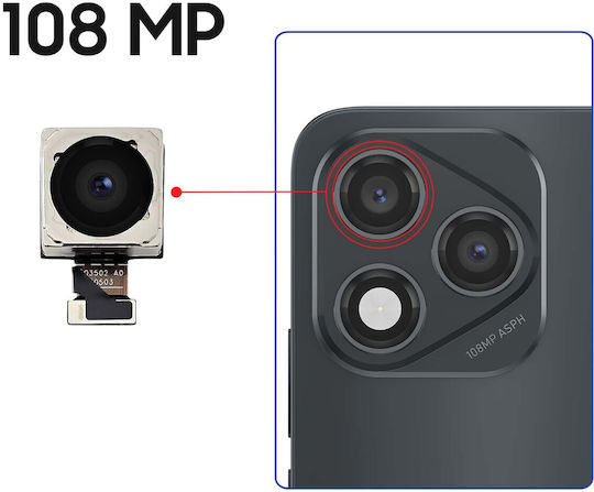 Clappio Rear Camera Honor 400 Lite Main Sensor Wide Angle 108mp Black Silver