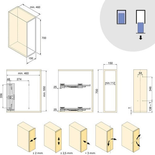 Emuca Expanding Closet Mechanism with Brakes Grey 8381935