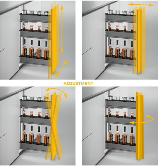 Emuca Grey Expanding Closet Mechanism with Brakes 8382035