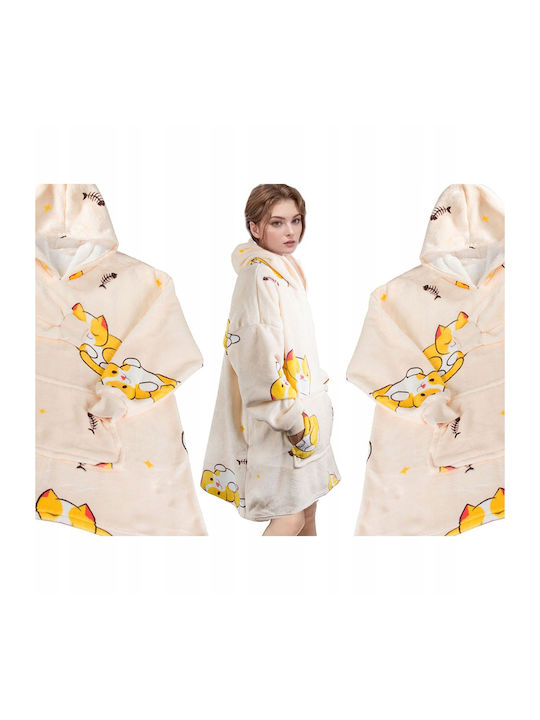 Verk Group Furry Blanket with Sleeves 78x80cm Brown