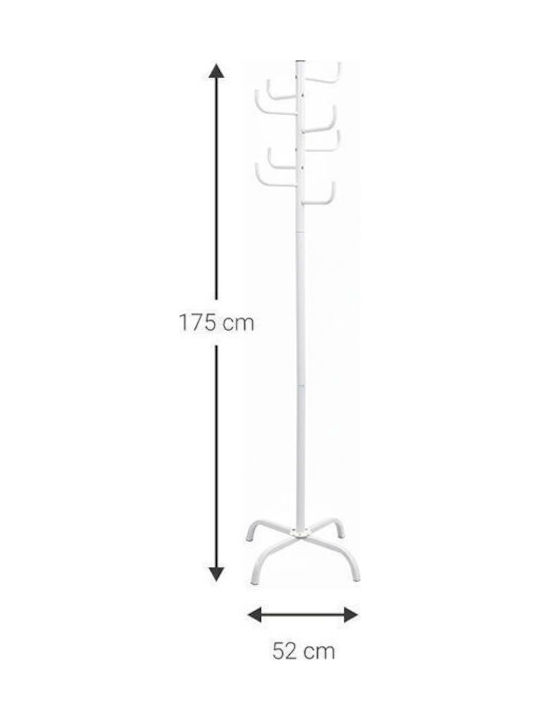 Polihome Bollileuko Freistehender Kleiderständer Metallisch Weiß 52x52x175cm