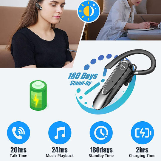 Techsuit CB2 In-Ear Bluetooth-Freisprecheinrichtung Kopfhörer Schwarz