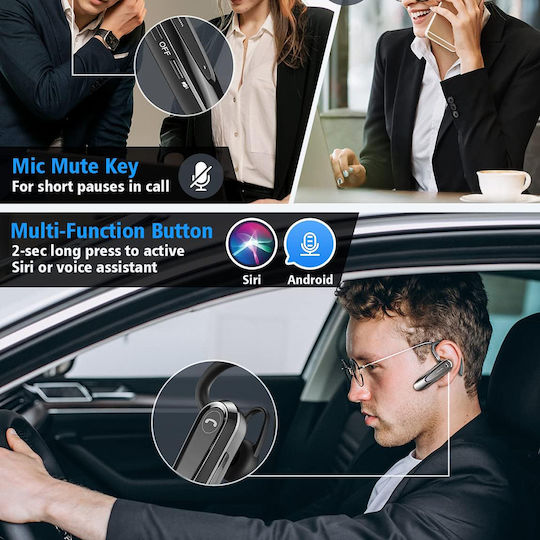 Techsuit CB2 In-Ear Bluetooth-Freisprecheinrichtung Kopfhörer Schwarz