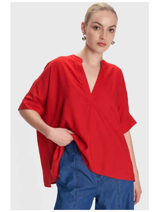 Tunic with 3/4 Sleeve Red