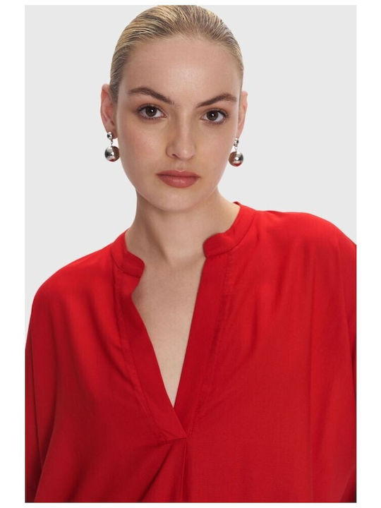 Tunic with 3/4 Sleeve Red
