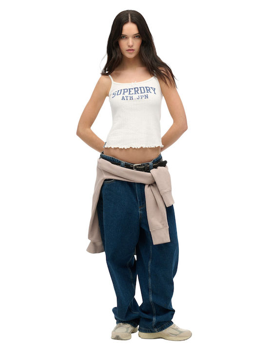 Women's Blouse Cotton with Straps White