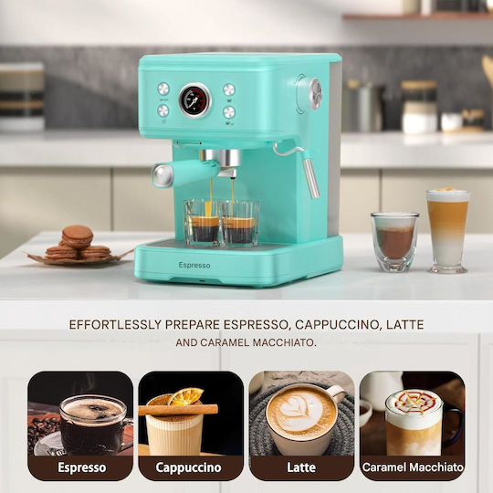 Mașină de Espresso 1100W Presiune 20bar Albastru deschis X0025PIKF3