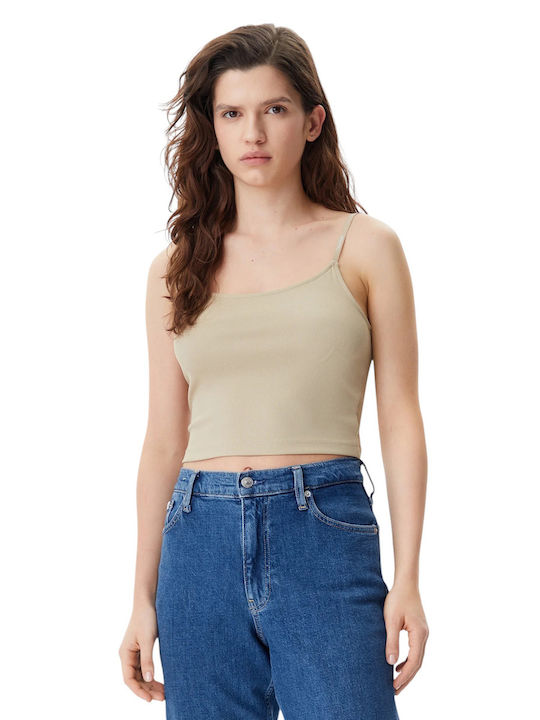 Damen Bluse mit Trägern Beige