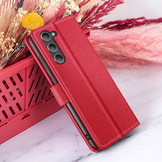 Zanaé Wallet Case Galaxy S23 Stand Function Magnetic Flap Red