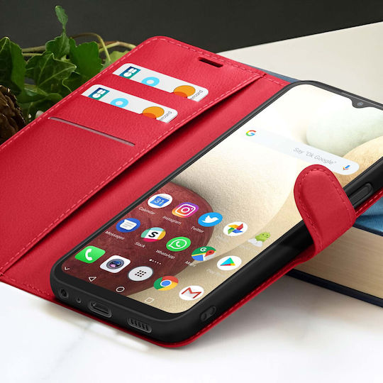 Zanaé Wallet Case Galaxy A12/m12 Stand Magnetic Tab Red