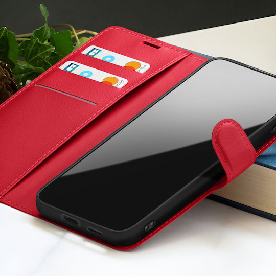 Zanaé Калъф Портмоне Xiaomi Redmi Note 12 Pro 5G Стойка Таб Червен
