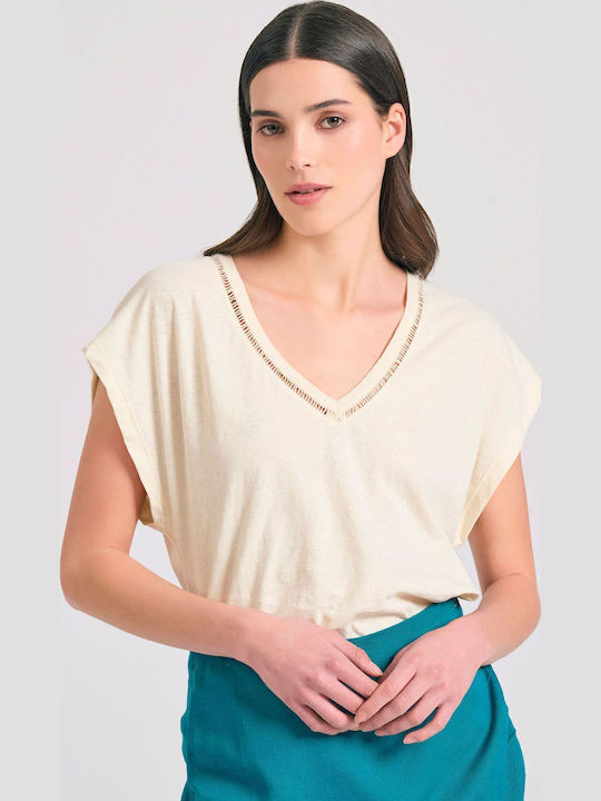 Γυναικείο T-shirt Μπεζ