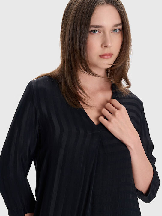 Tunika Gestreift Black