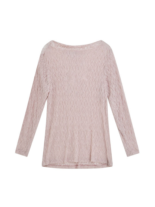 Women's Blouse Long Sleeve Floral Pink