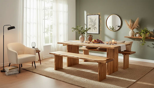 Celeda Τραπέζι Τραπεζαρίας από Μασίφ Ξύλο 160x90x76εκ.