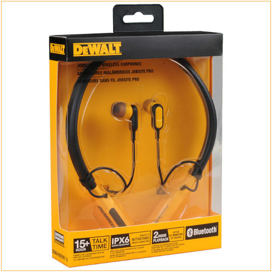 DEWALT Pro In ear Безжични слушалки с Устойчивост на изпотяване Жълти