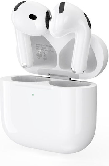 XO Q7 Earbud Bluetooth Handsfree Ακουστικά με Αντοχή στον Ιδρώτα και Θήκη Φόρτισης Λευκά