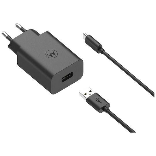 Motorola Charger with USB-A Port and Cable USB-C 33W Blacks (TurboPower)