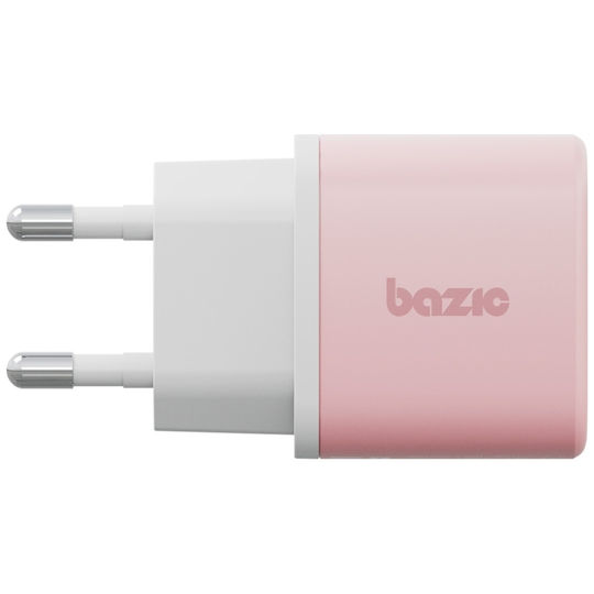 Bazic Φορτιστής GaN με Θύρα USB-A και Θύρα USB-C και Καλώδιο USB-C - USB-C 35W Power Delivery / Quick Charge 3.0 Ροζ (Goport Velox Kit)